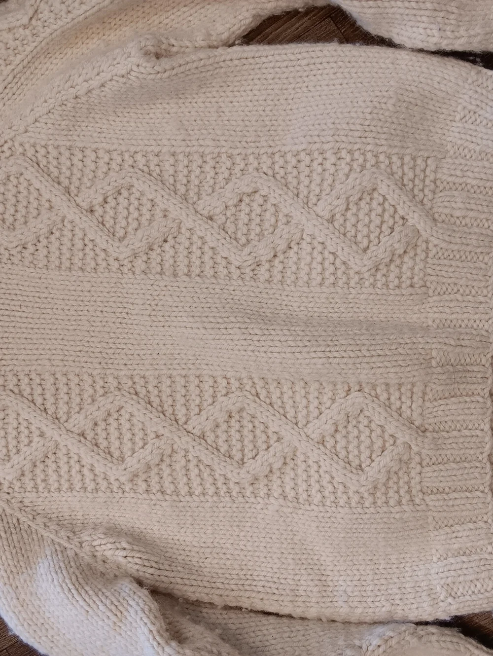 Polo by Ralph Lauren Cream Cable-Knit Crewneck Sweater 100%wool Vintage 90s